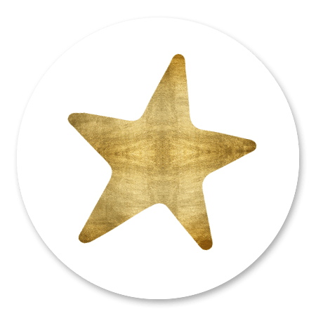 Ster goud op wit